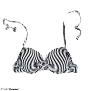 Women's Hot Water Striped Black and White Bikini Bra Top 394